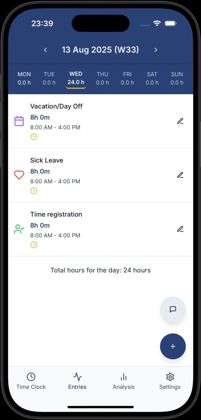 Λεπτομερές φύλλο χρόνου